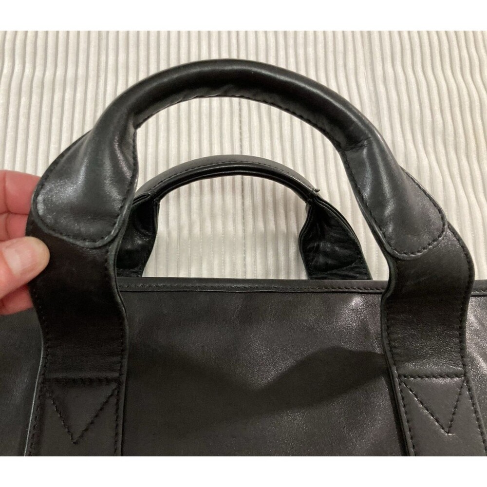 TUMI Black Leather Briefcase 15” Laptop Business Travel Work Bag - Picture 5 of 16